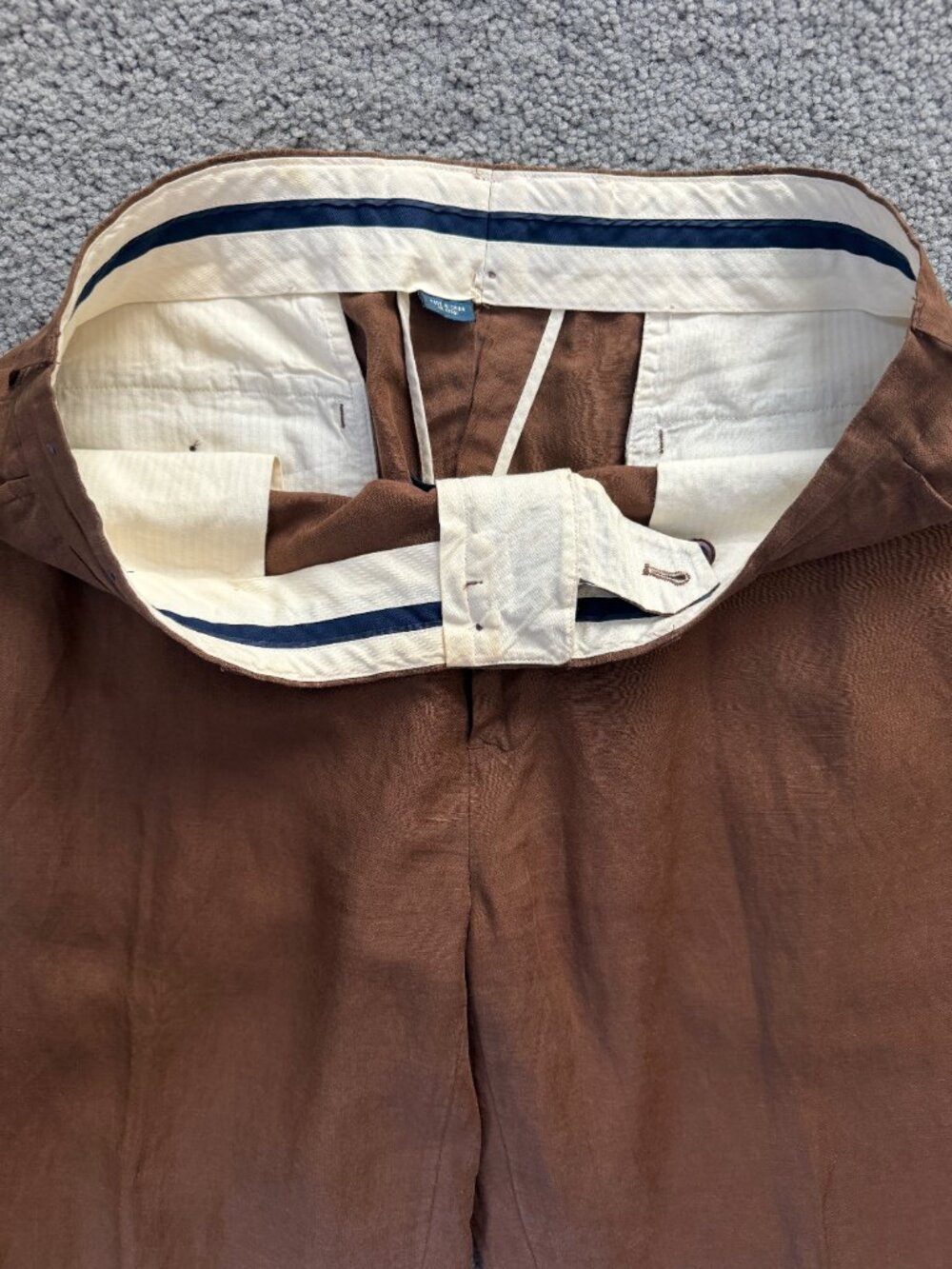 Vintage Polo Ralph Lauren MX Linen Silk Pants Brown 36/30 Luxury Trousers - EUC - Picture 4 of 12
